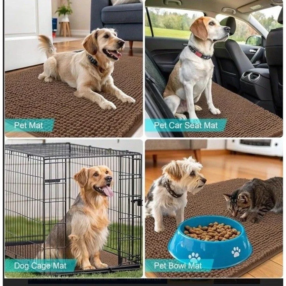 OLANLY Dog Door Mat for Muddy Paws 30x20, Absorbs Moisture a